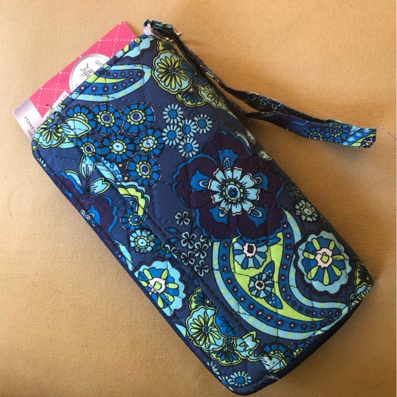 💙💚 Quilted Cotton Paisley Wristlet 💚💙 - Picture 9 of 9